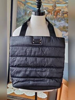 Kate Spade Quilted Puffy "Apres Ski" Tote With Patent Leather Straps